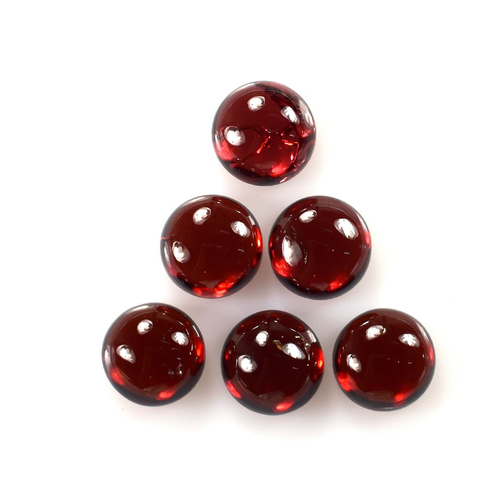 GARNET PLAIN ROUND CAB (DARK RED)(HI) 8.00X8.00 MM 2.96 Cts.