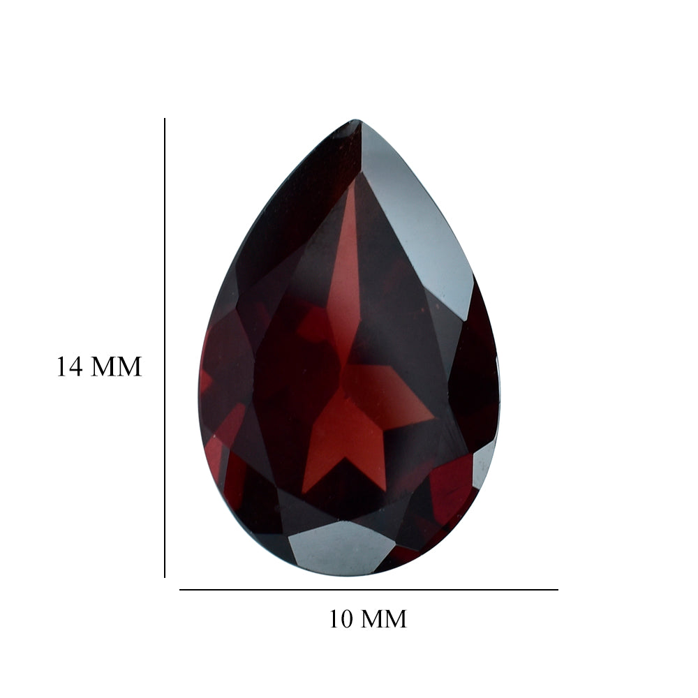 GARNET CUT PEAR (OPEN RED/CLEAN) 14.00X10.00 MM 5.12 Cts.
