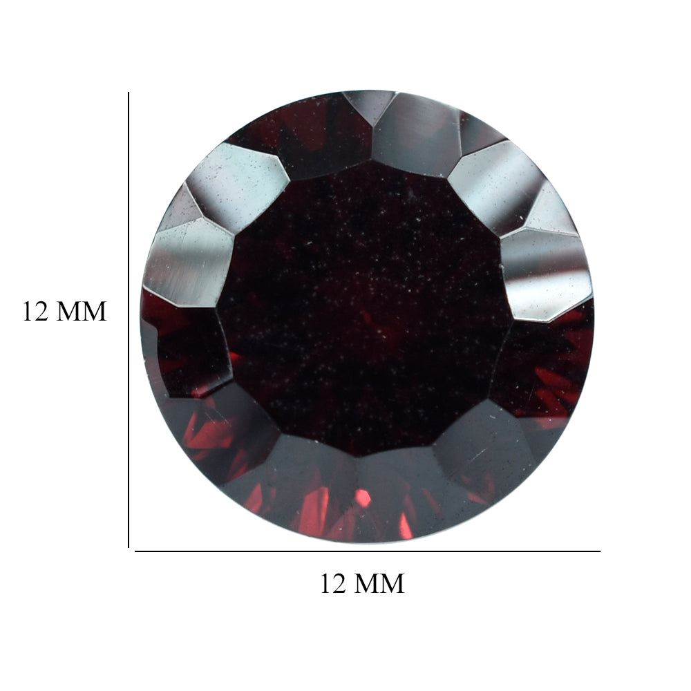 RED GARNET CONCAVE CUT ROUND 12 MM 9.38 Cts.