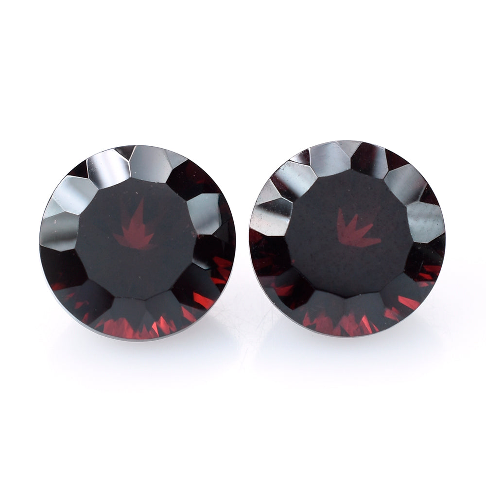 RED GARNET CONCAVE CUT ROUND 12 MM 9.38 Cts.