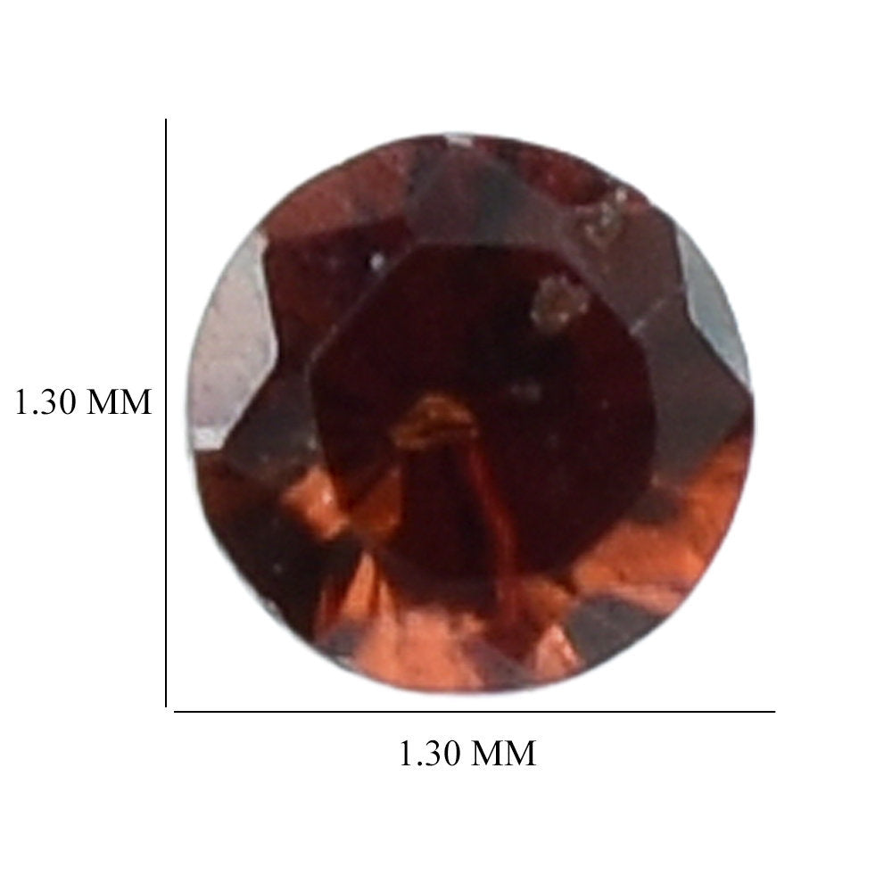 RED GARNET DIAMOND CUT ROUND 1.30MM 0.01 Cts.