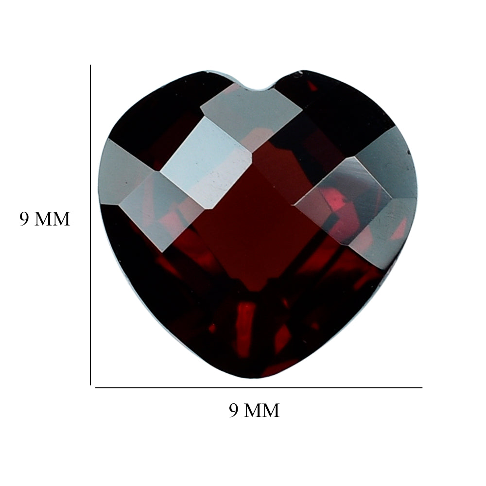 RED GARNET BRIOLETTE HEART 9MM (DARK/CLEAN) 2.96 Cts.