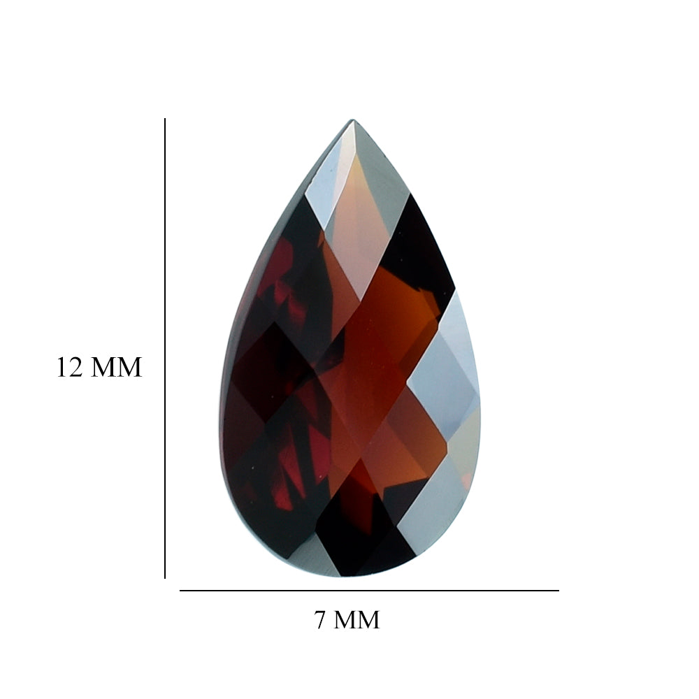 RED GARNET CHECKER CUT PEAR 12X7MM 2.39 Cts.
