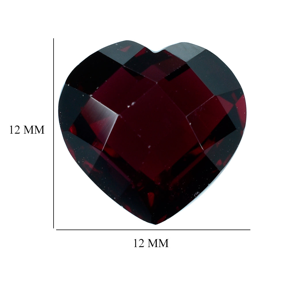 RED GARNET BRIOLETTE HEART 12MM 7.99 Cts.