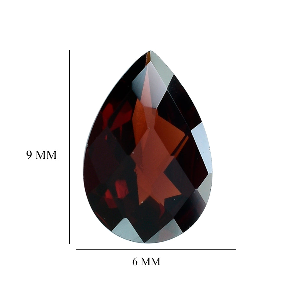 RED GARNET CHECKER CUT PEAR 9X6MM 1.38 Cts.