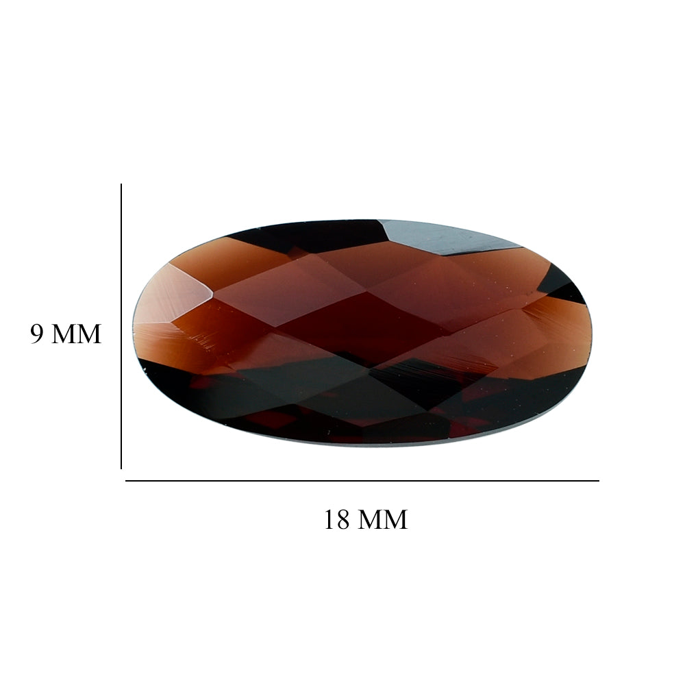 RED GARNET CHECKER CUT OVAL 18X9 MM 5.87 Cts.