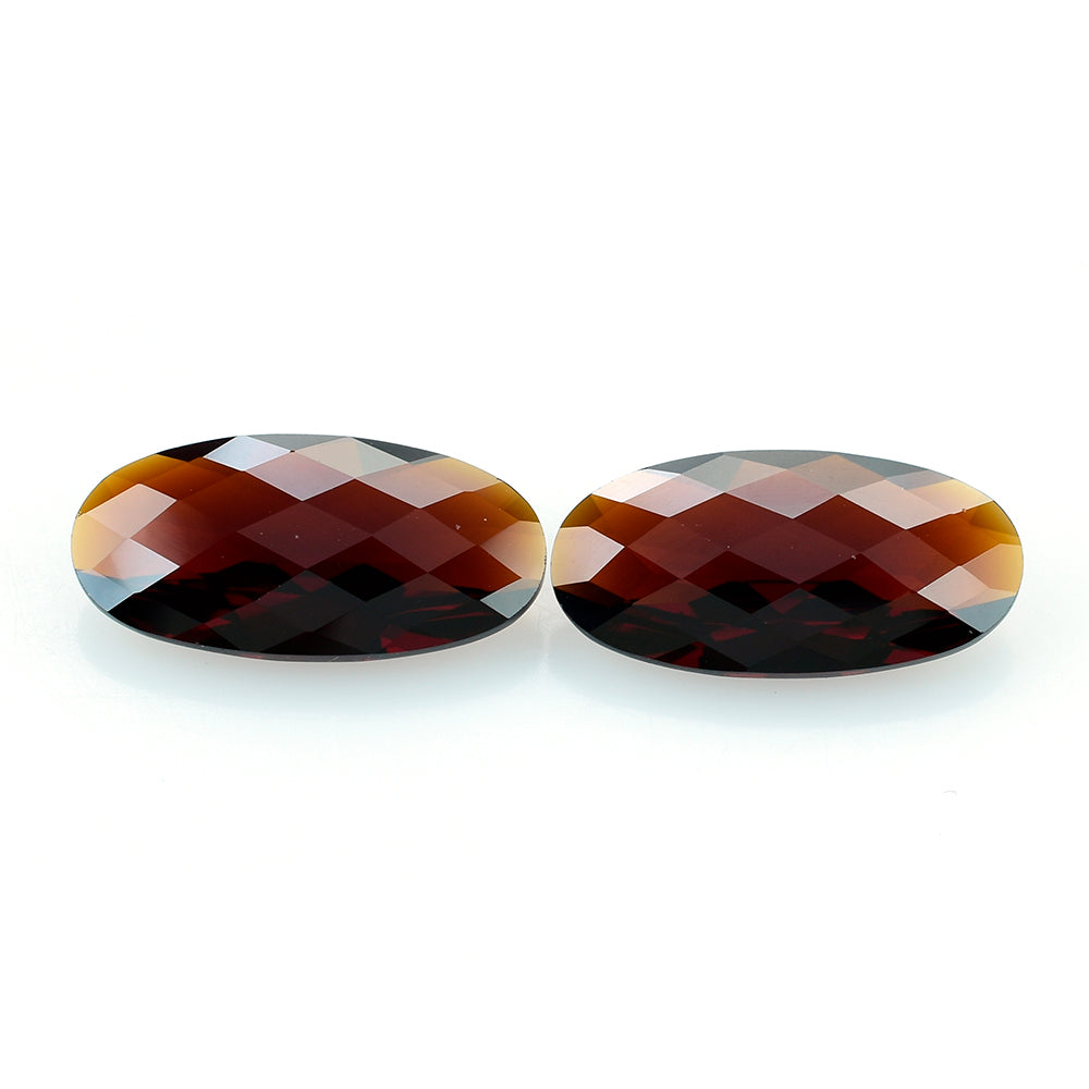 RED GARNET CHECKER CUT OVAL 18X9MM 6.18 Cts.