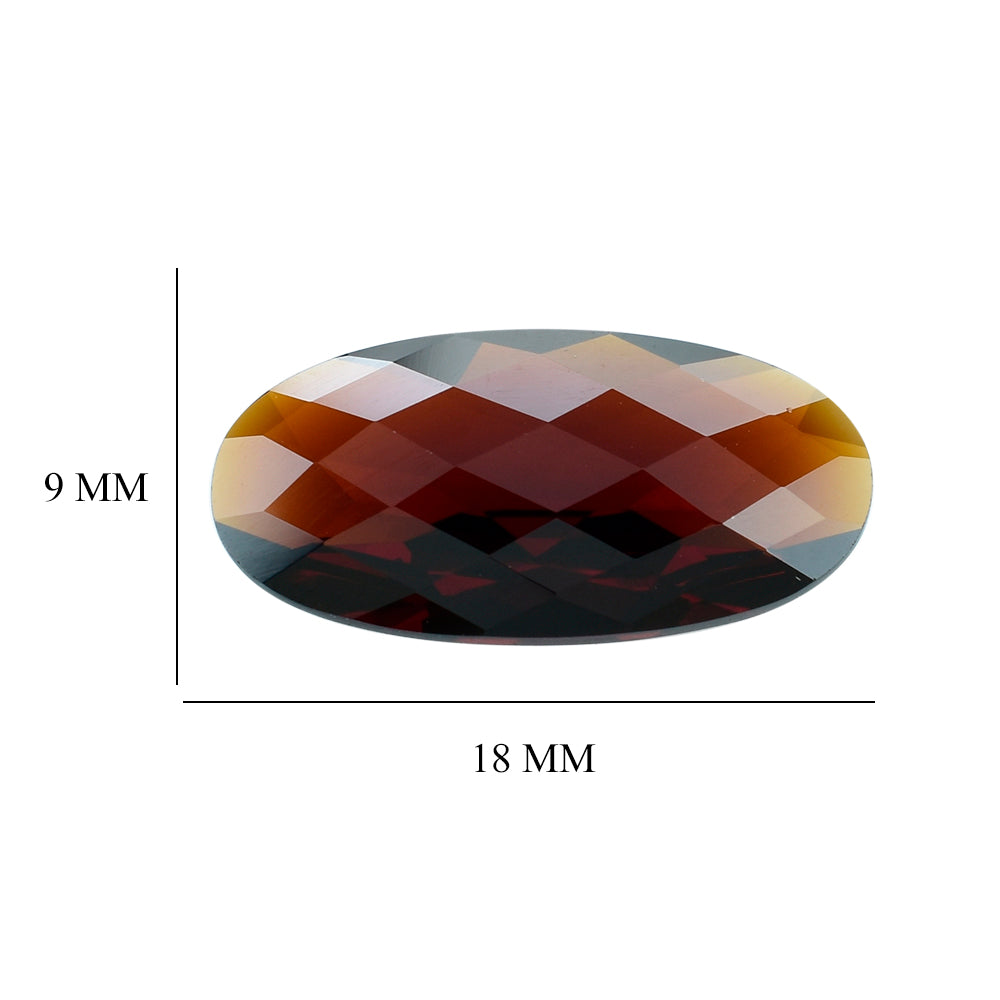 RED GARNET CHECKER CUT OVAL 18X9MM 6.18 Cts.