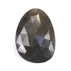 GREY SAPPHIRE ROSE CUT BRIOLETTE PEARISH 14X10MM 5.28 Cts.