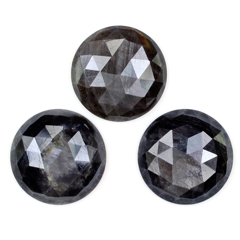 GREY SAPPHIRE ROSE CUT ROUND CAB 16MM 11.50 Cts.