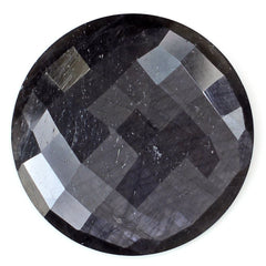 GREY SAPPHIRE CHECKER CUT ROUND CAB 20MM 13.52 Cts.