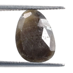 GREY SAPPHIRE ROSE CUT BRIOLETTE IRREGULAR PEARISH 14X10MM 5.41 Cts.