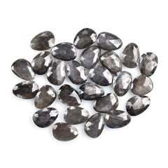 GREY SAPPHIRE ROSE CUT BRIOLETTE IRREGULAR PEARISH 14X10MM 5.41 Cts.