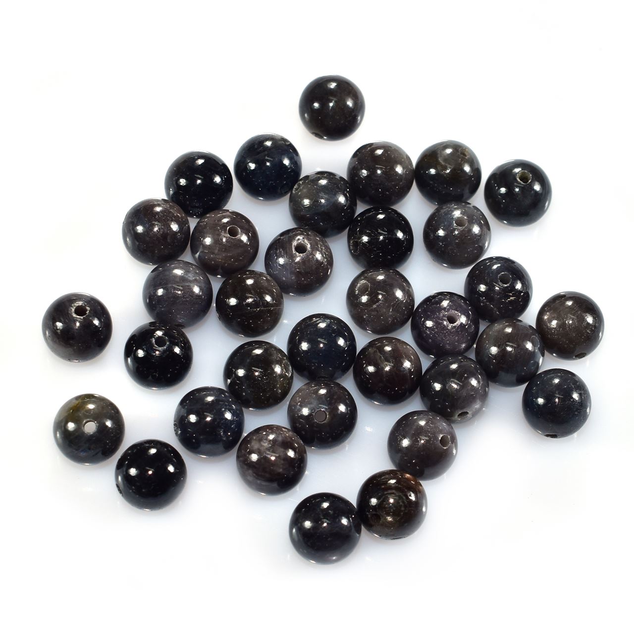 GREY SAPPHIRE PLAIN ROUND BALLS (OPAQUE MEDIUM)(WITH WHITE LINES  CRACKS)(F/D_1.50MM) 10.00X10.00 MM 10.34 CTS