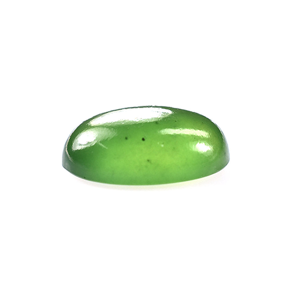 GREEN SERPENTINE PLAIN OVAL CAB 12X10MM 3.93 Cts.