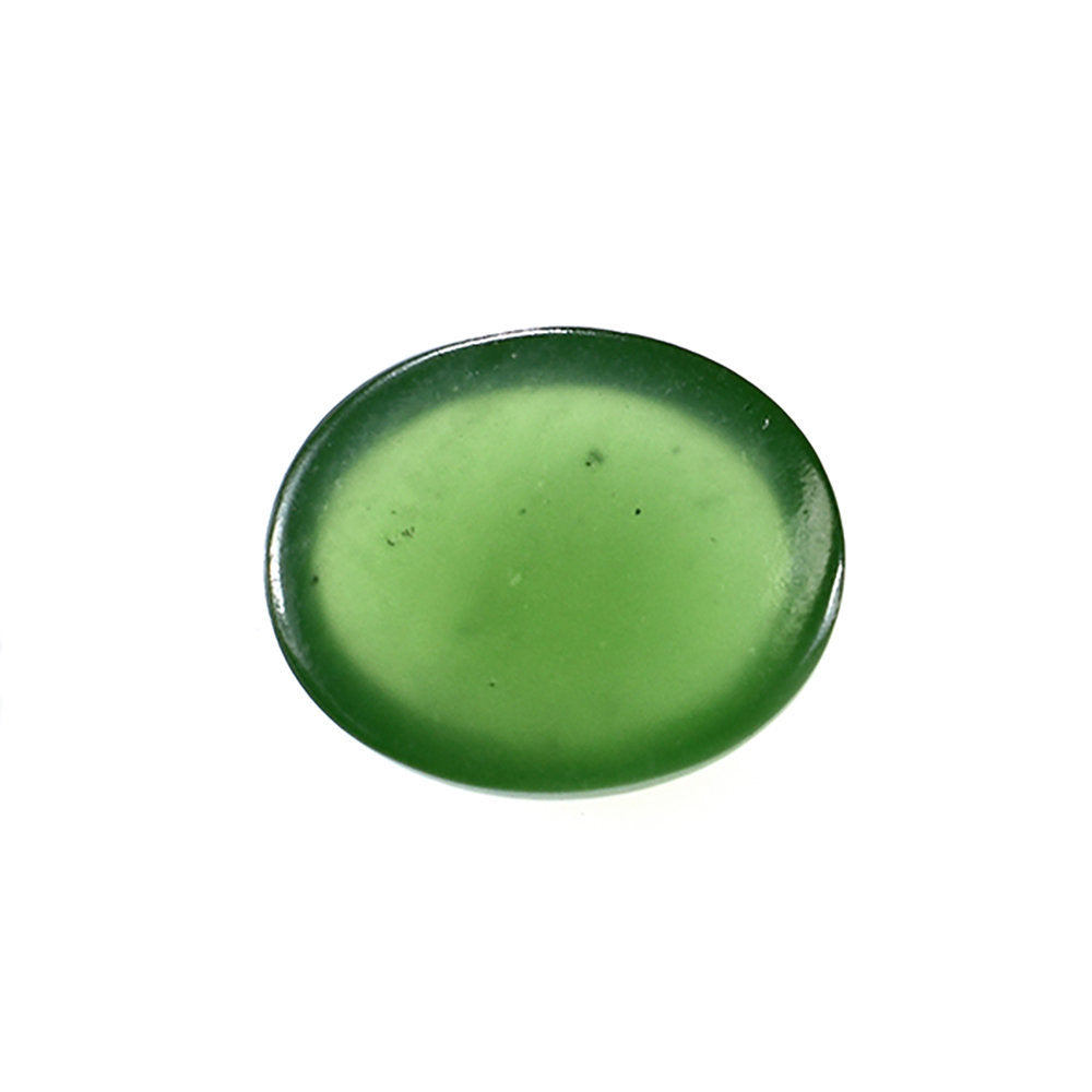 GREEN SERPENTINE PLAIN OVAL CAB 12X10MM 3.93 Cts.