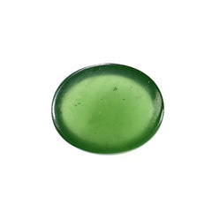 GREEN SERPENTINE PLAIN OVAL CAB 12X10MM 3.93 Cts.