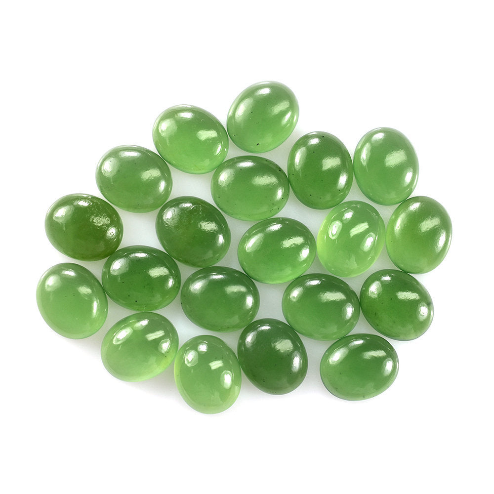 GREEN SERPENTINE PLAIN OVAL CAB 12X10MM 3.93 Cts.