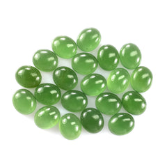 GREEN SERPENTINE PLAIN OVAL CAB 12X10MM 3.93 Cts.