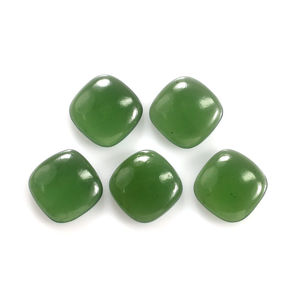 GREEN SERPENTINE PLAIN CUSHION CAB 12MM 4.68 Cts.