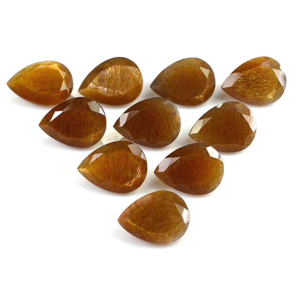 GOLDEN SUNSTONE CUT PEAR 16X12MM 7.05 Cts.
