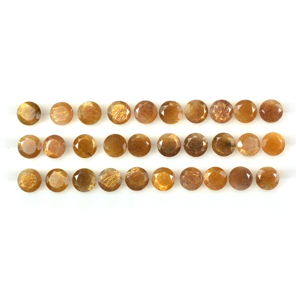 GOLDEN SUNSTONE CUT ROUND 8 MM 1.66 CTS
