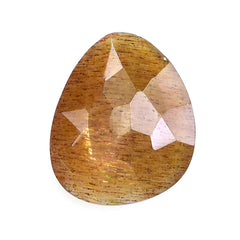 GOLDEN SUNSTONE ROSE CUT TOP PLAIN BACK TRILLIONISH 13X11MM 6.25 Cts.