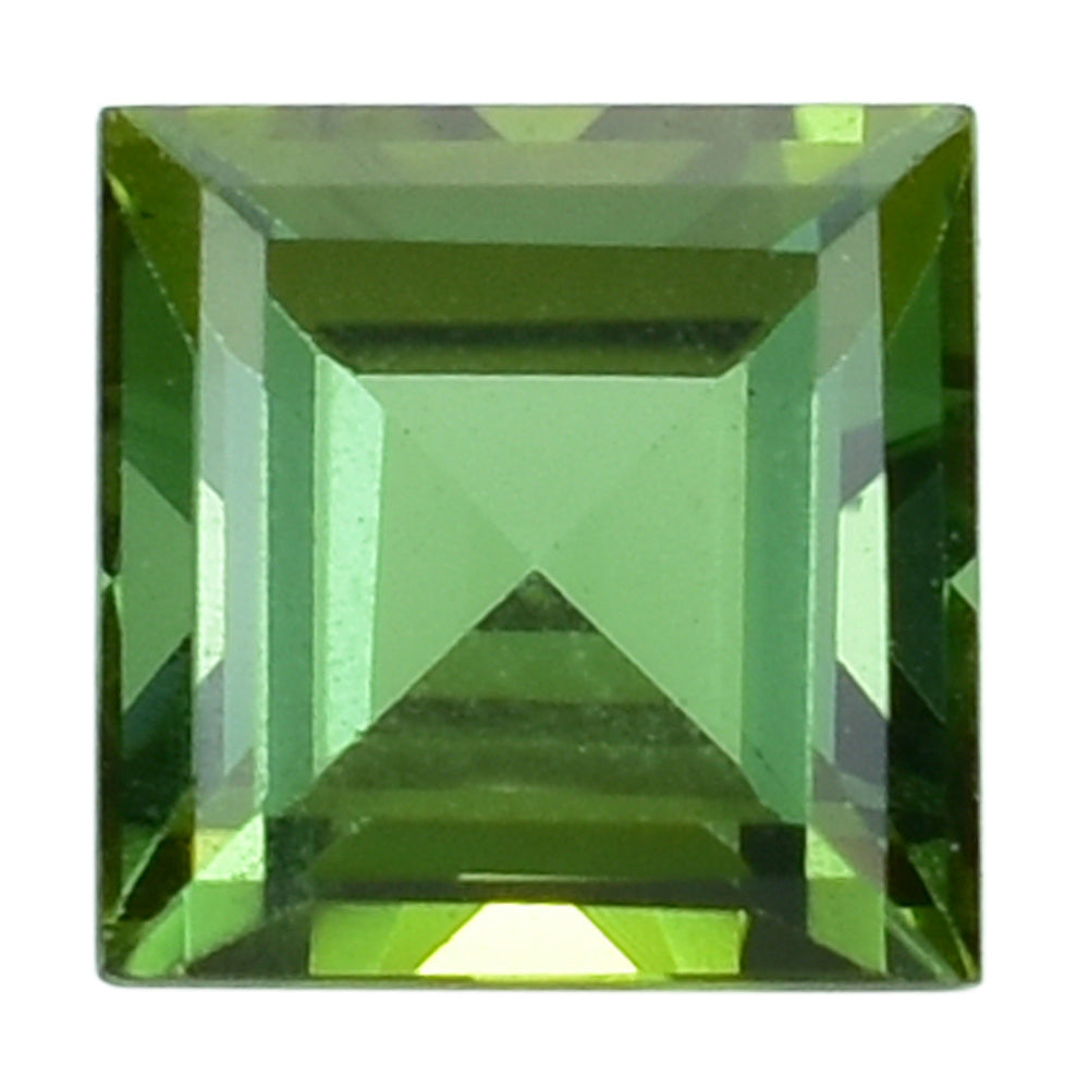 NEW GREEN TOURMALINE CUT SQUARE 4MM 0.35 Cts.