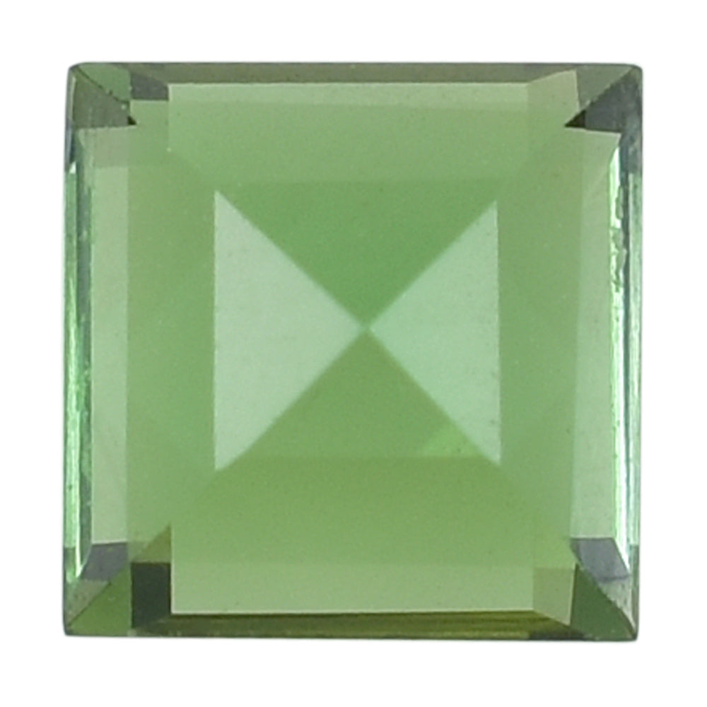 NEW GREEN TOURMALINE CUT SQUARE 4MM 0.35 Cts.