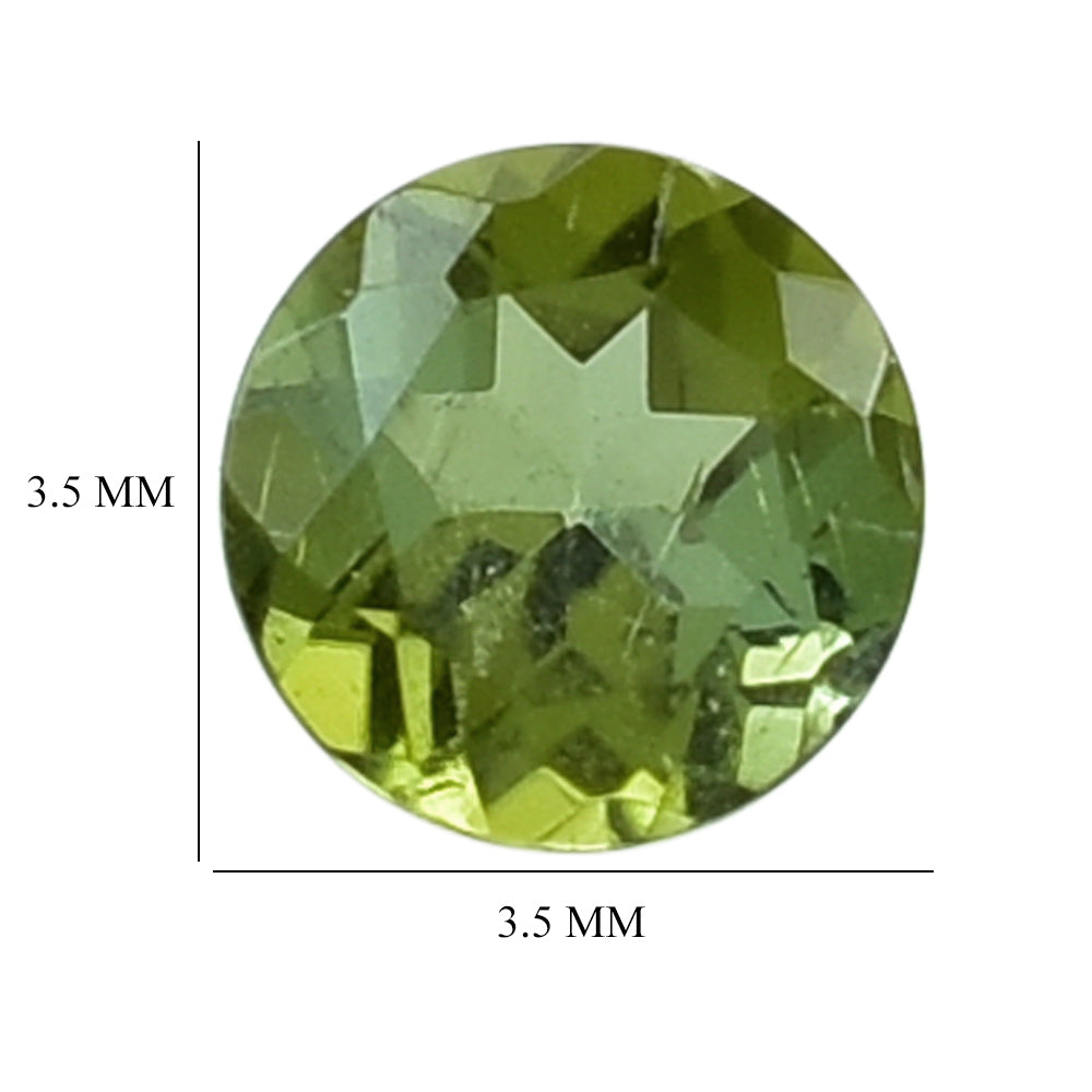 NEW GREEN TOURMALINE CUT ROUND 3.50MM 0.17 Cts.