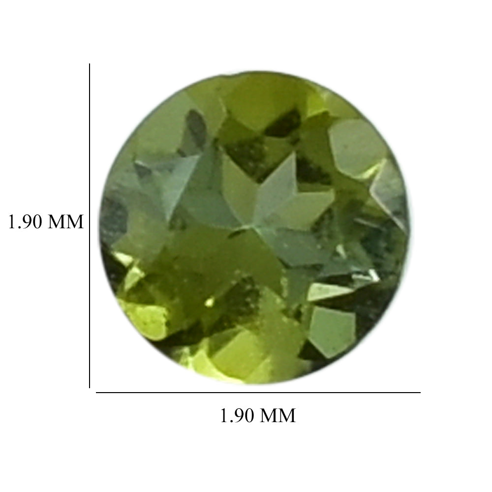 GREEN TOURMALINE CUT ROUND 1.90MM 0.05 Cts.