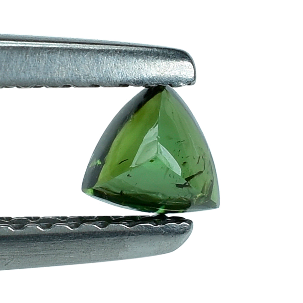 GREEN TOURMALINE (OPEN COLOR) (SI) SUGARLOAF TRILLION CAB (FLAT BOTTOM) 4MM (TH. 2.60-3.00MM) 0.30 Cts.