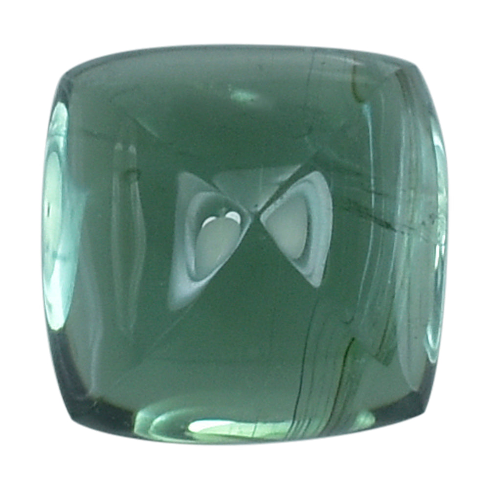 GREEN TOURMALINE (OPEN COLOR) (SI) SUGARLOAF CUSHION CAB (FLAT BOTTOM) 5MM (TH. 3.25-3.65MM) 0.77 Cts.