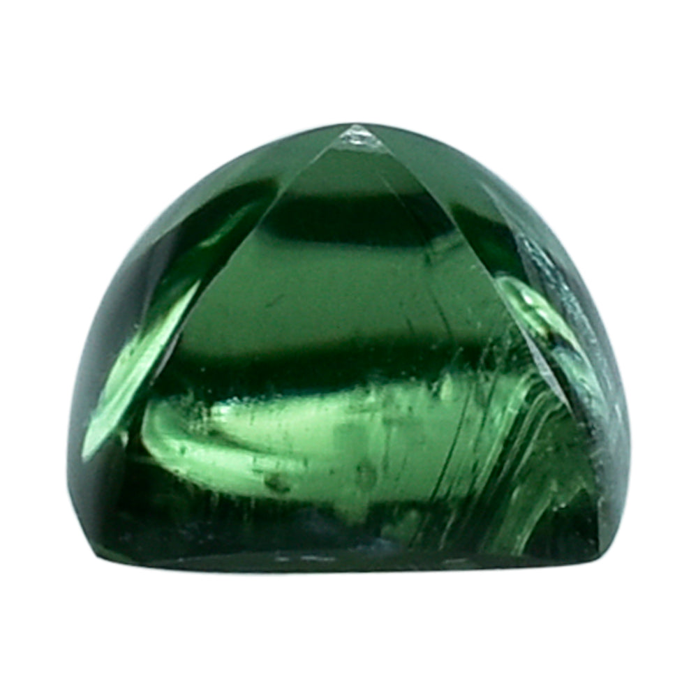 GREEN TOURMALINE (OPEN COLOR) (SI) SUGARLOAF CUSHION CAB (FLAT BOTTOM) 5MM (TH. 3.25-3.65MM) 0.77 Cts.