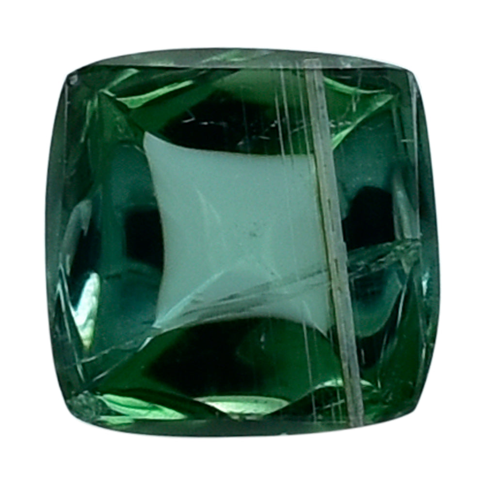 GREEN TOURMALINE (OPEN COLOR) (SI) SUGARLOAF CUSHION CAB (FLAT BOTTOM) 5MM (TH. 3.25-3.65MM) 0.77 Cts.