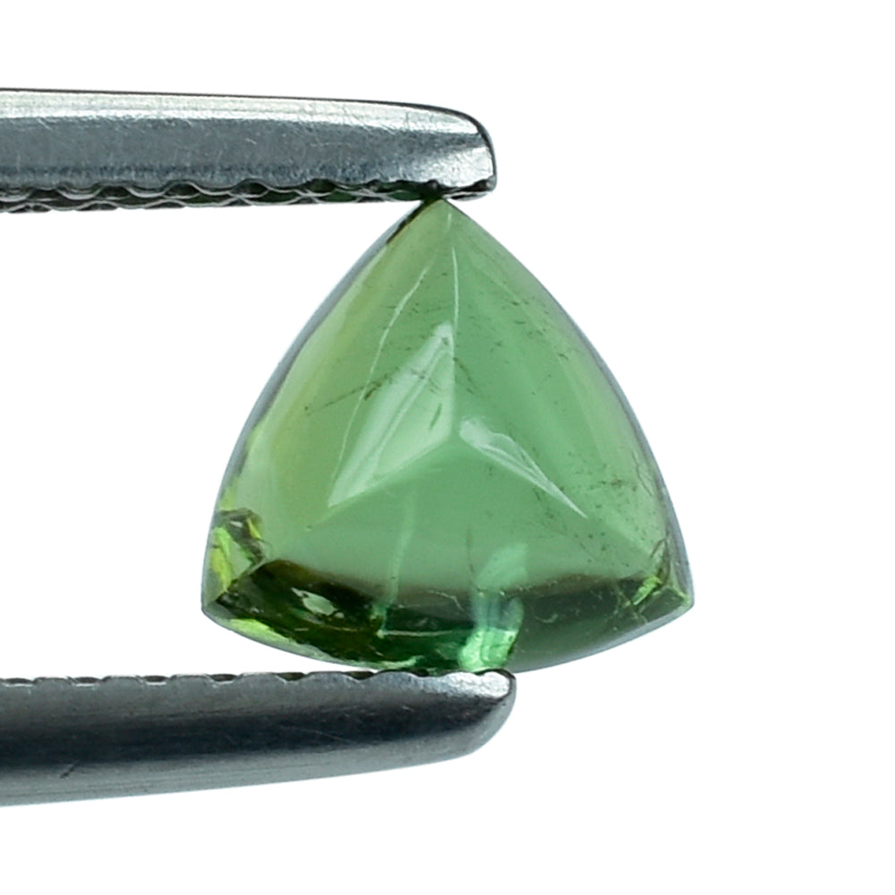 GREEN TOURMALINE (OPEN COLOR) (SI) SUGARLOAF TRILLION CAB (FLAT BOTTOM) 6MM (TH. 3.90-4.30MM) 1.05 Cts.