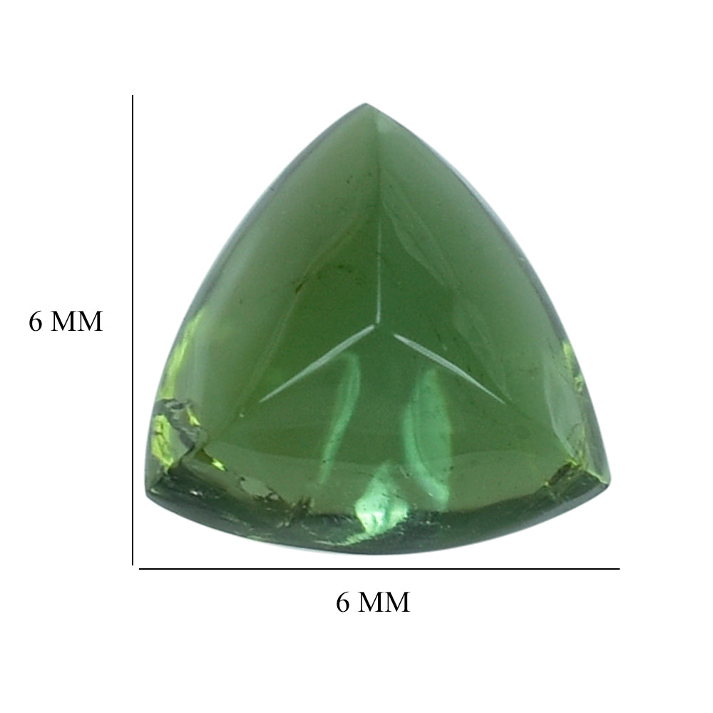 GREEN TOURMALINE (OPEN COLOR) (SI) SUGARLOAF TRILLION CAB (FLAT BOTTOM) 6MM (TH. 3.90-4.30MM) 1.05 Cts.