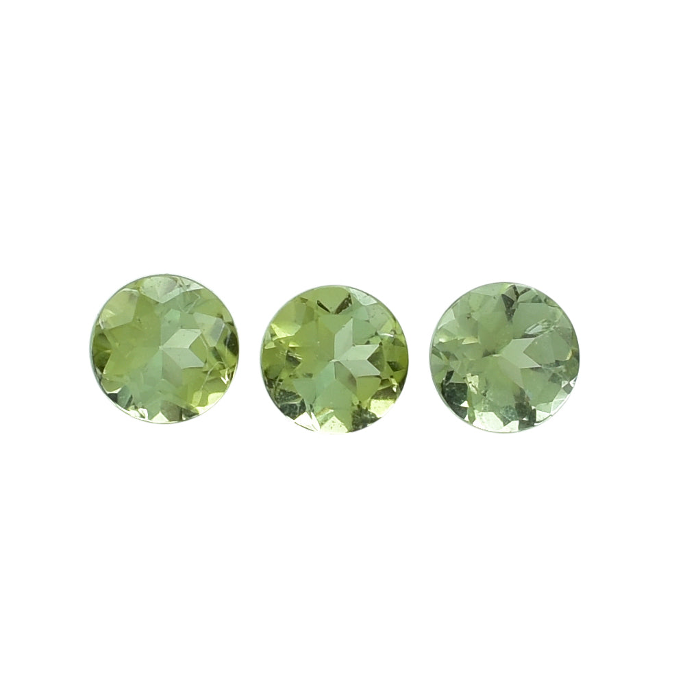 NEW GREEN TOURMALINE CUT ROUND 3MM 0.11 Cts.