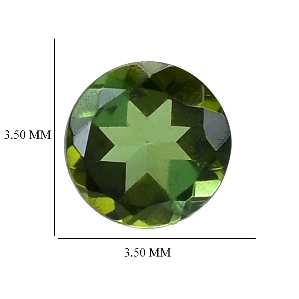 GREEN TOURMALINE CUT ROUND 3.50MM 0.16 Cts.