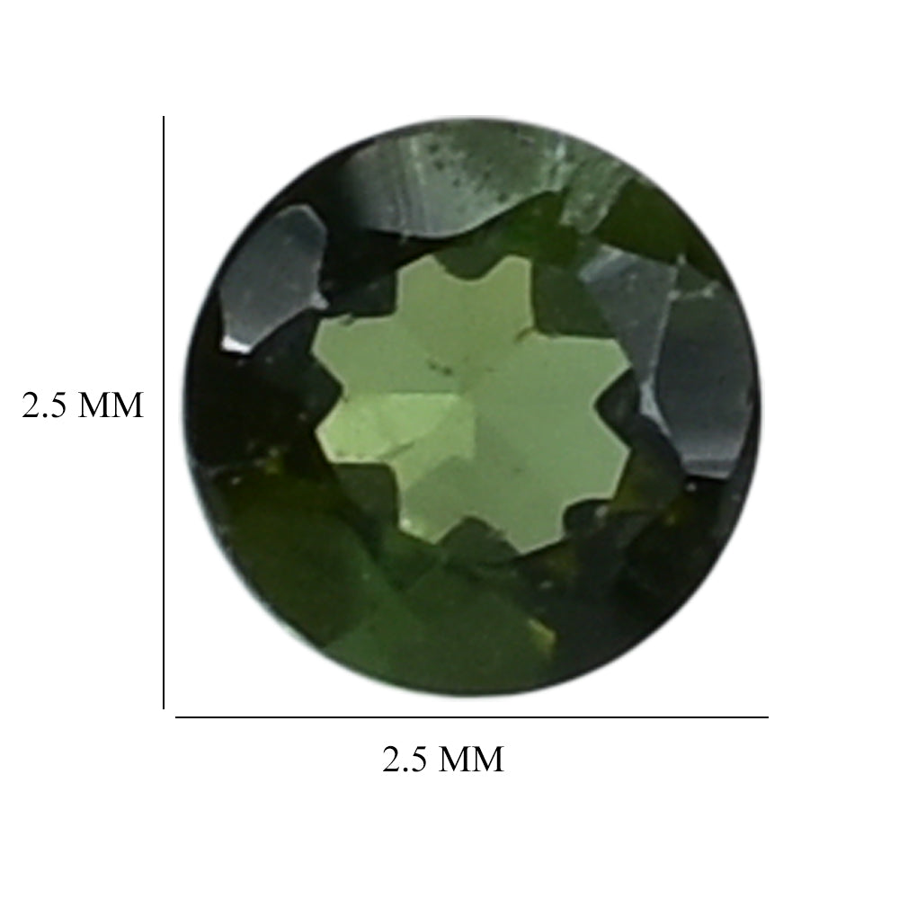 GREEN TOURMALINE CUT ROUND 2.50MM 0.06 Cts.