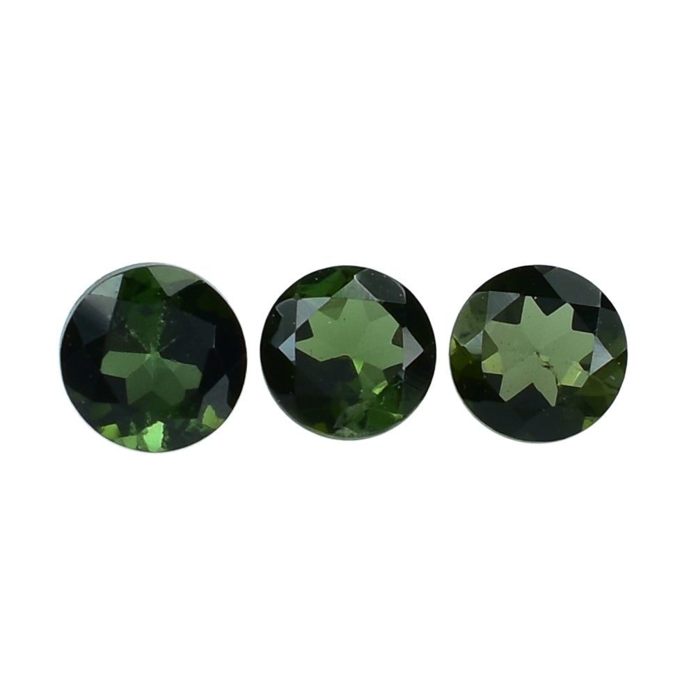 GREEN TOURMALINE CUT ROUND 3MM 0.12 Cts.