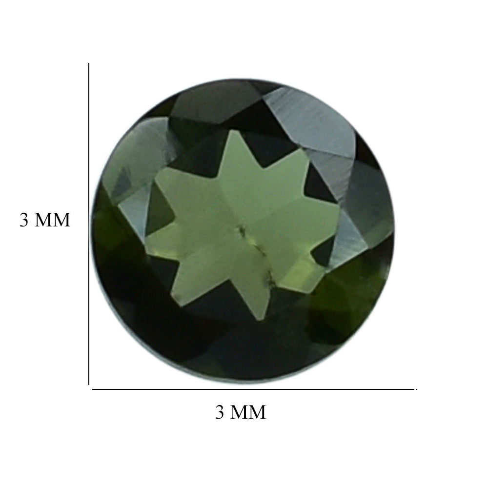GREEN TOURMALINE CUT ROUND 3MM 0.12 Cts.