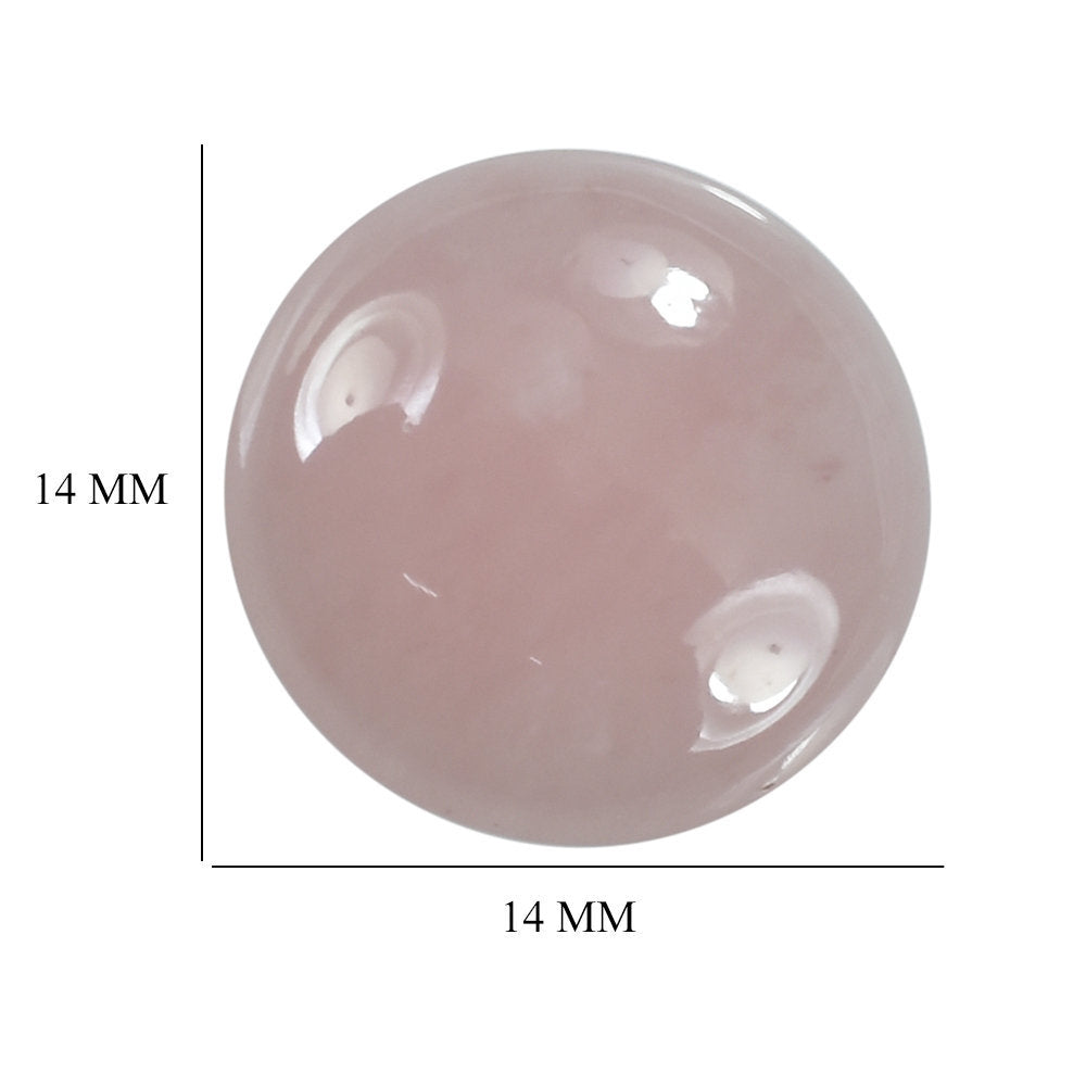 GUAVA QUARTZ ROUND CAB (FLAT) 14MM 5.45 Cts.