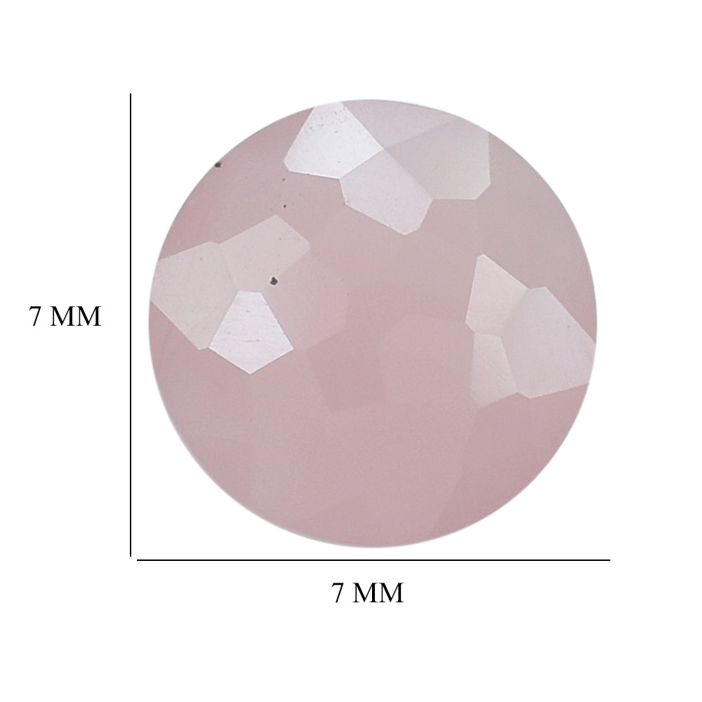 GUAVA QUARTZ IRREGULAR CUT BRIOLETTE ROUND 7MM 1.22 Cts.
