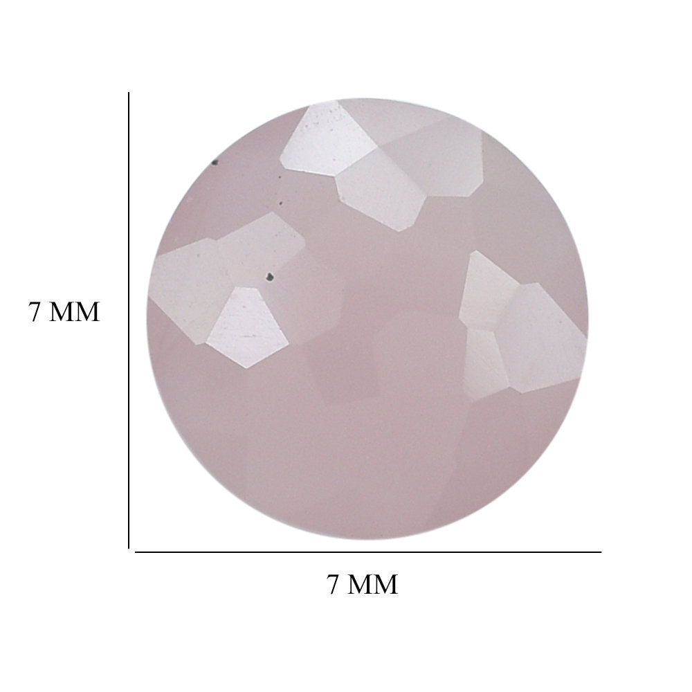 GUAVA QUARTZ IRREGULAR CUT BRIOLETTE ROUND 7MM 1.22 Cts.