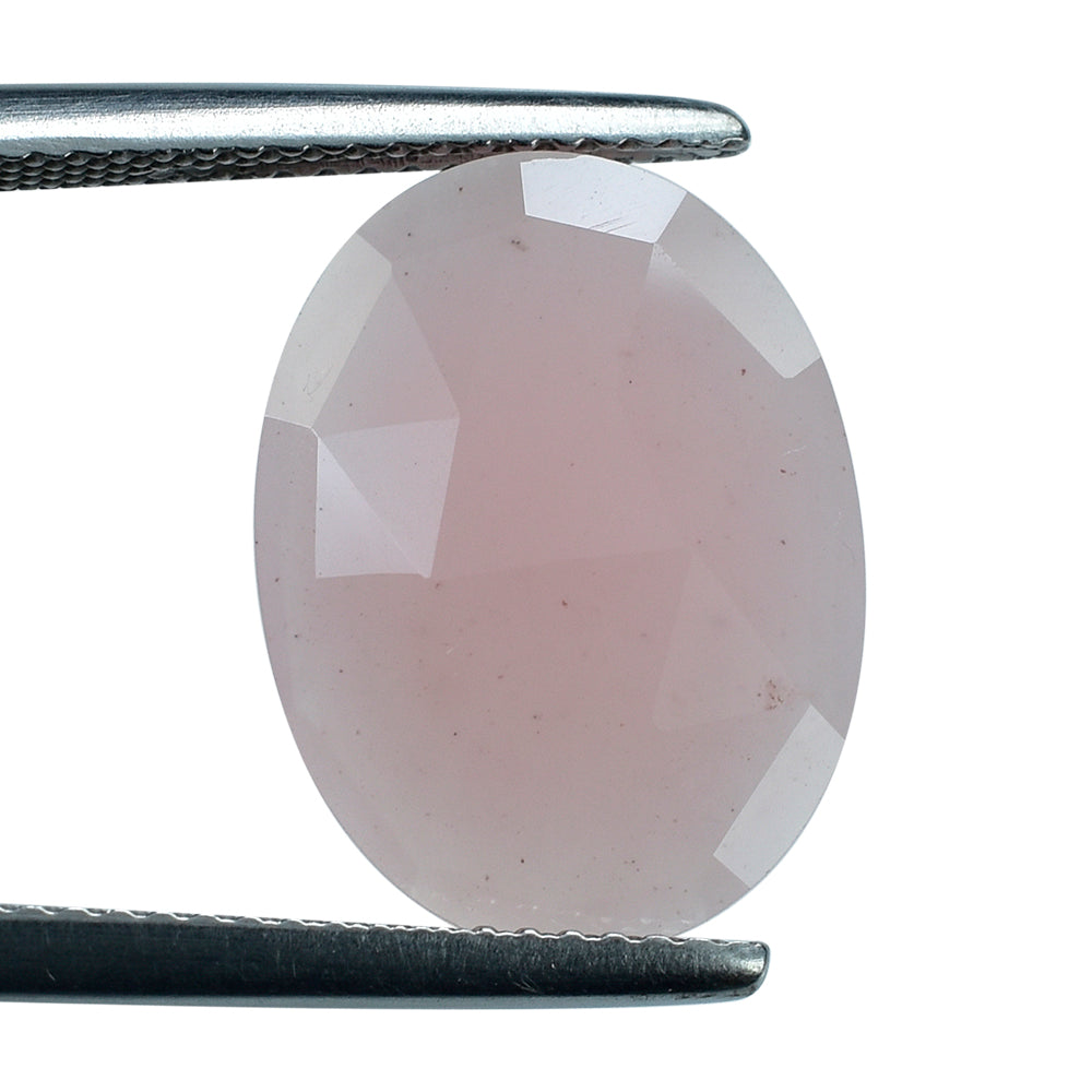 GUAVA QUARTZ ROSE CUT BRIOLETTE OVAL 16X12MM 4.65 Cts.