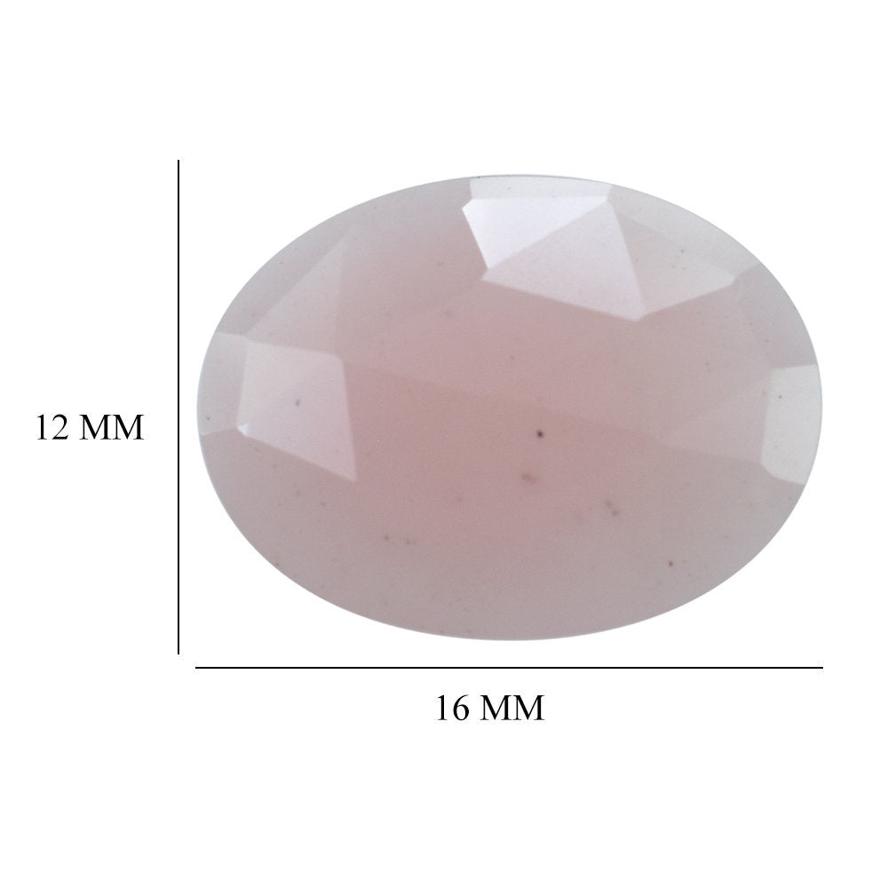 GUAVA QUARTZ ROSE CUT BRIOLETTE OVAL 16X12MM 4.65 Cts.