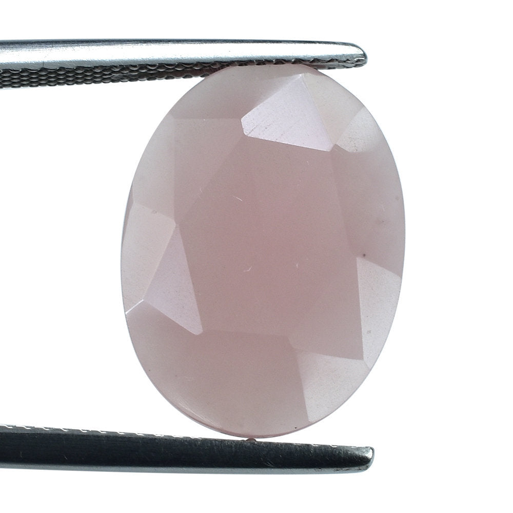 GUAVA QUARTZ ROSE CUT BRIOLETTE OVAL 18X13MM 6.55 Cts.