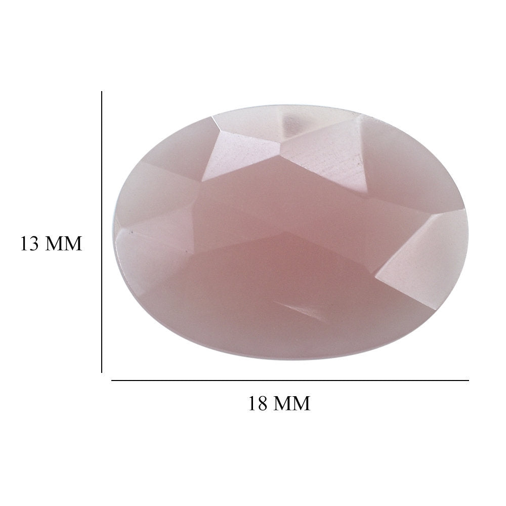 GUAVA QUARTZ ROSE CUT BRIOLETTE OVAL 18X13MM 6.55 Cts.