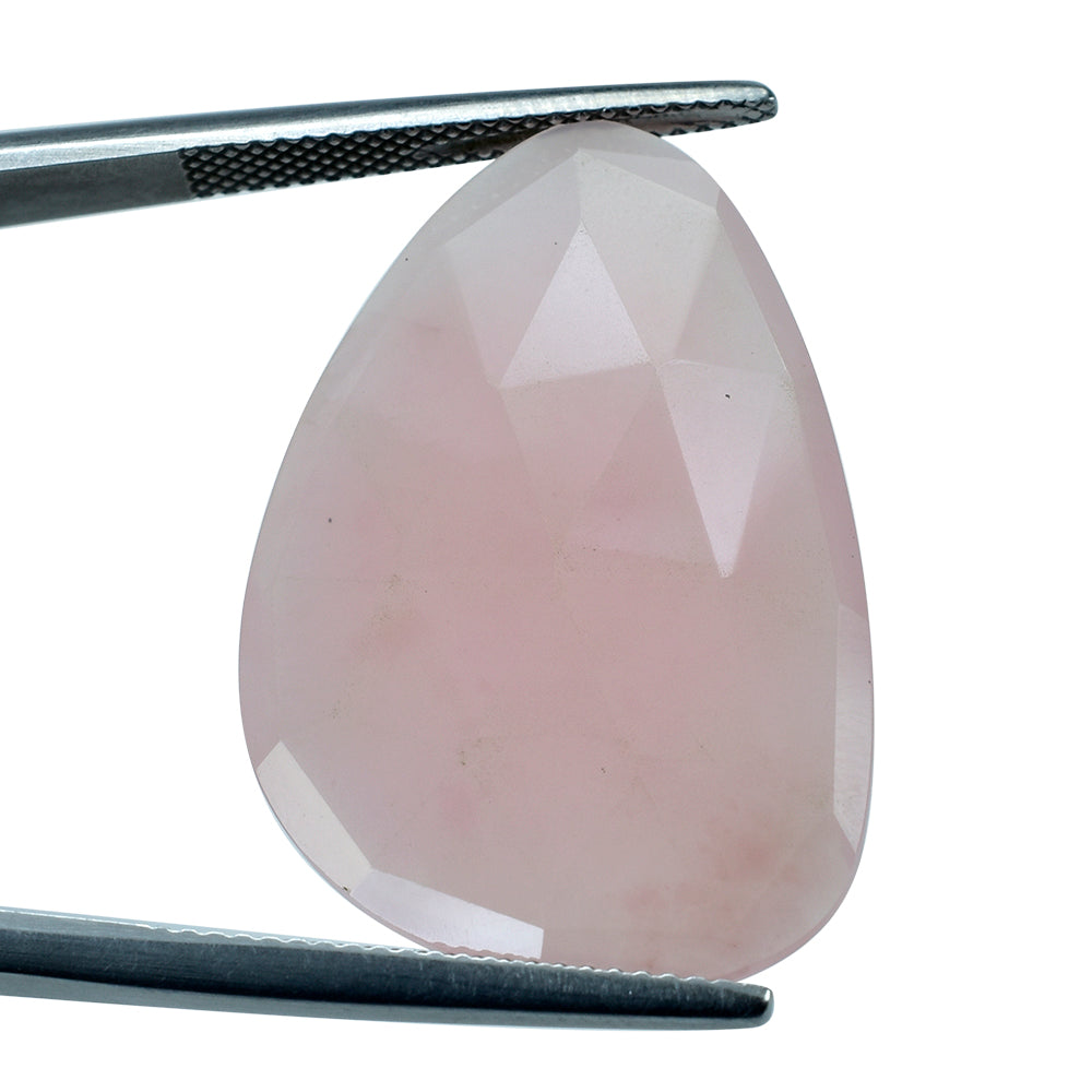 GUAVA QUARTZ ROSE CUT BRIOLETTE IRREGULAR PEAR 30X20MM 17.20 Cts.